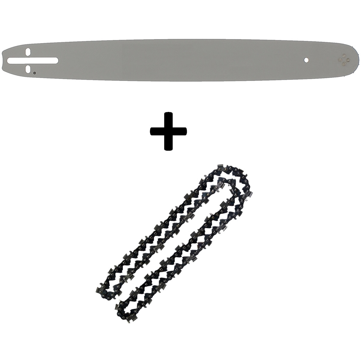 Guide 18 pouces (45 cm) avec chaîne 72 maillons pour tronçonneuse - Pièces  détachées - Tronçonneuses
