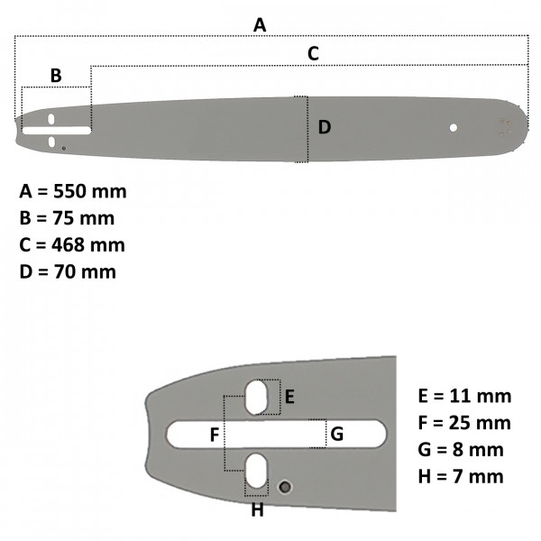 Guide 20 pouces (50 cm) pour tronçonneuse - Tronçonneuses